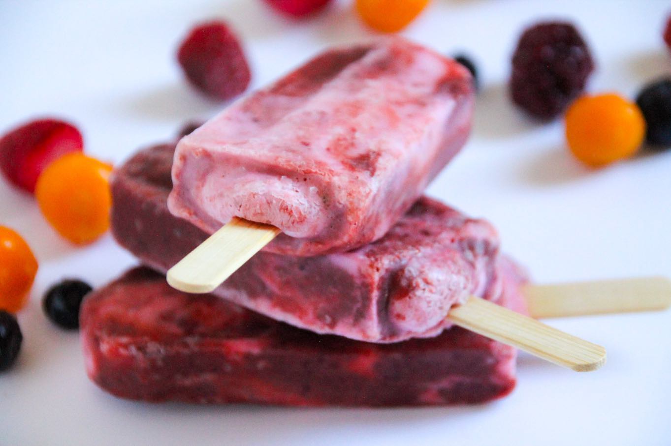 Handcrafted real fruit ice lollies